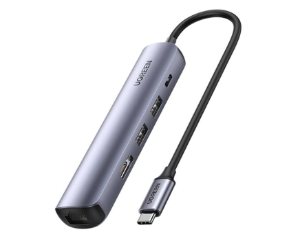 Akcesoria UGREEN Revodok CM418 USB-C - 2xUSB HDMI 4K 30Hz RJ45 1Gbps, PD 100W 6957303892327